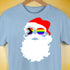 Santa’s LGBTQ Progress Pride Flag Shades Premium Unisex T-Shirt - Baby Blue